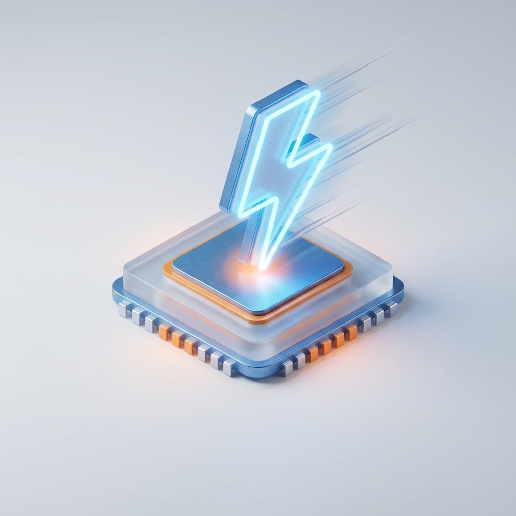 Ilustrasi pemrosesan foto berkecepatan tinggi bertenaga.